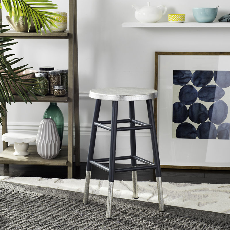 Vadnais Counter Stool with Metal Frame, Grey