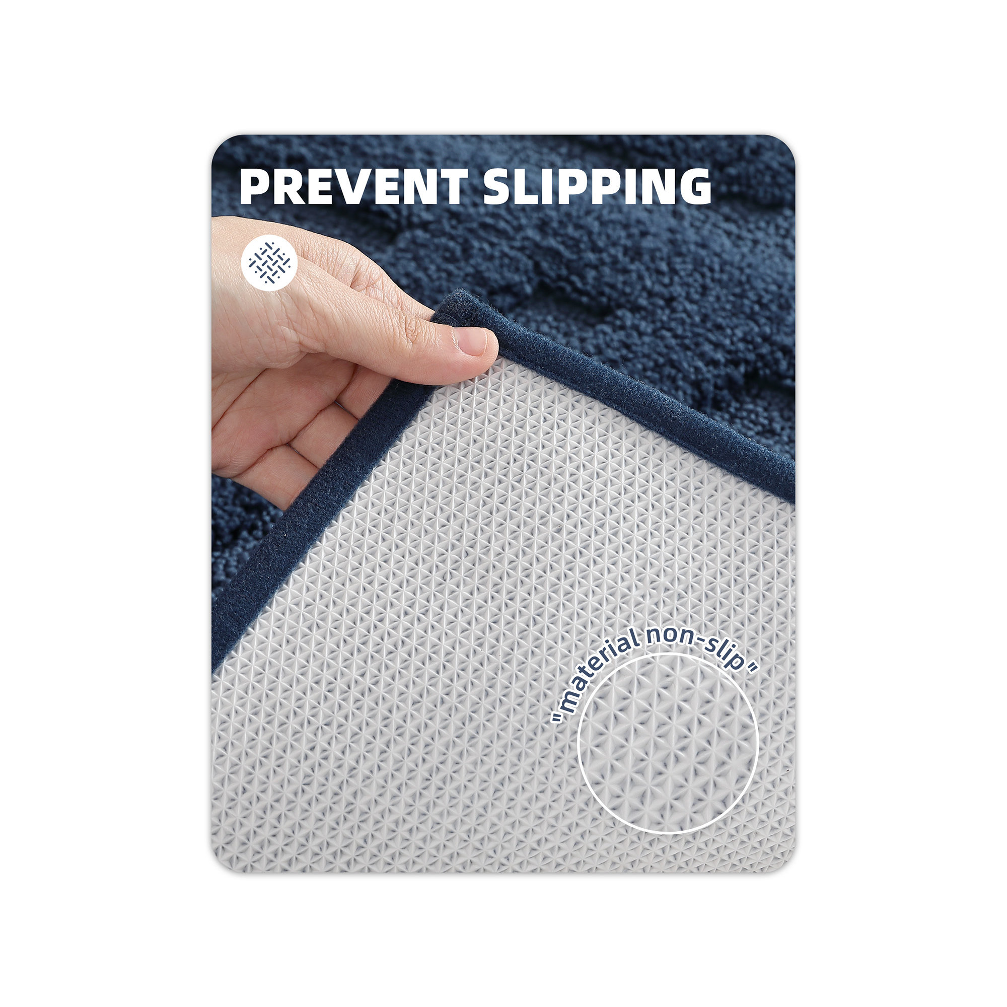 Non-Slip Bath Rug, Blue, 20" L x 47" W