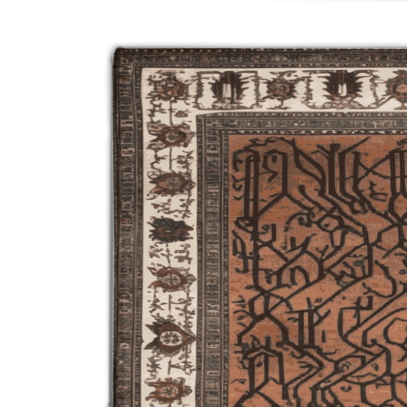 Persian Brown Indoor and Outdoor Area Rug, Rectangle 4' x 6'