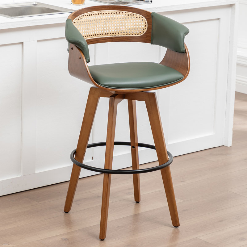 Tabourets de bar pivotants rembourrés, Tabouret de bar (siège d'une hauteur de 29,52 po), Vert
