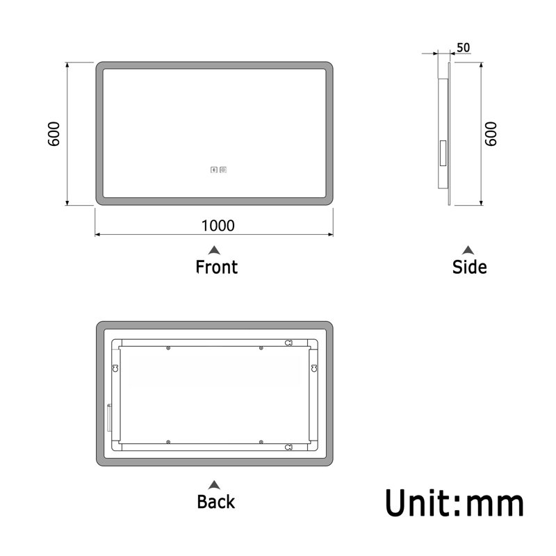Ciran Rectangle Mirror, 60 x 100cm