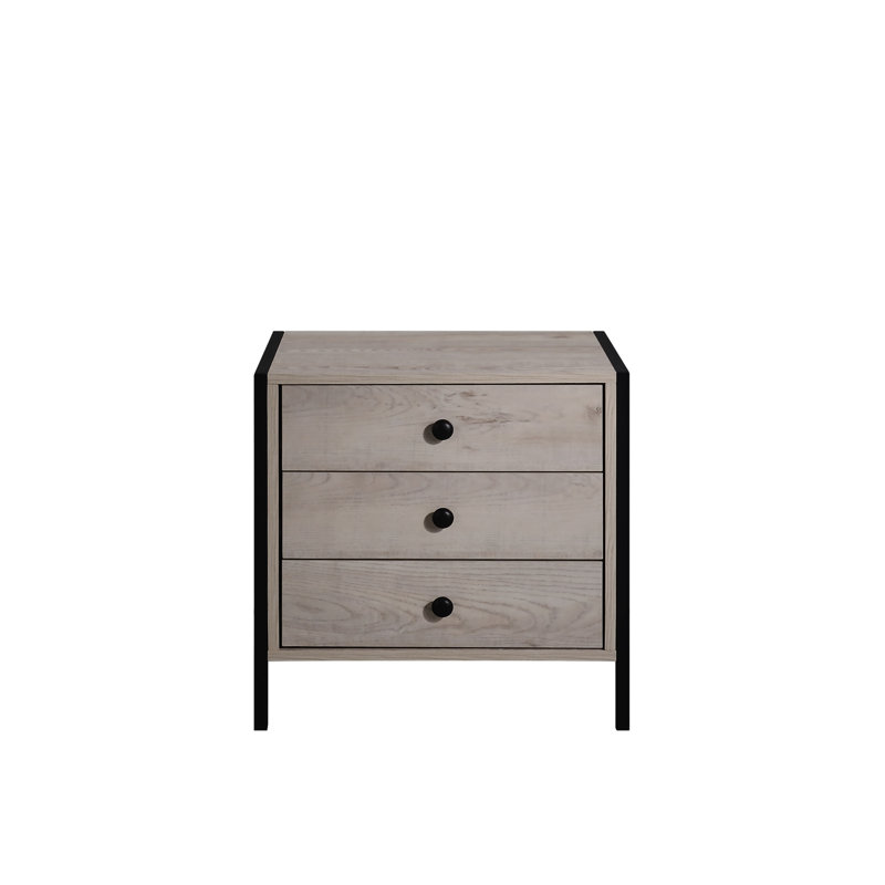 Harrold 53.8cm W Manufactured Wood Bedside Table, Brown