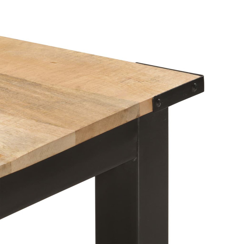 Wingo Solid Wood Top Metal Base Dining Table, H76 x L160 x W80cm