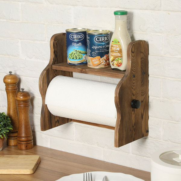 Winston Porter Dalton Wood Wall / Under Cabinet Mounted Paper Towel Holder  & Reviews