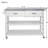 Stainless Steel Table Top White Kicthen Cart With Two Drawers