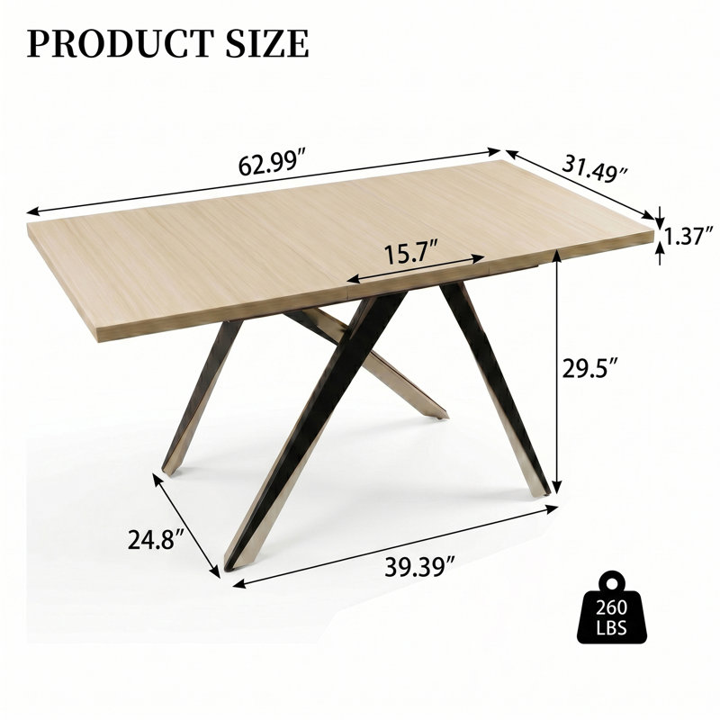 Table de salle à manger Kettner, Beige