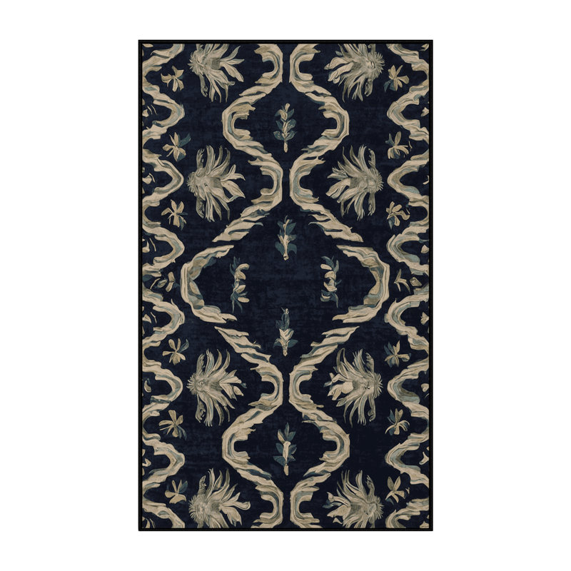 Machine Washable Gray Area Rug, Rectangle 6' x 9'