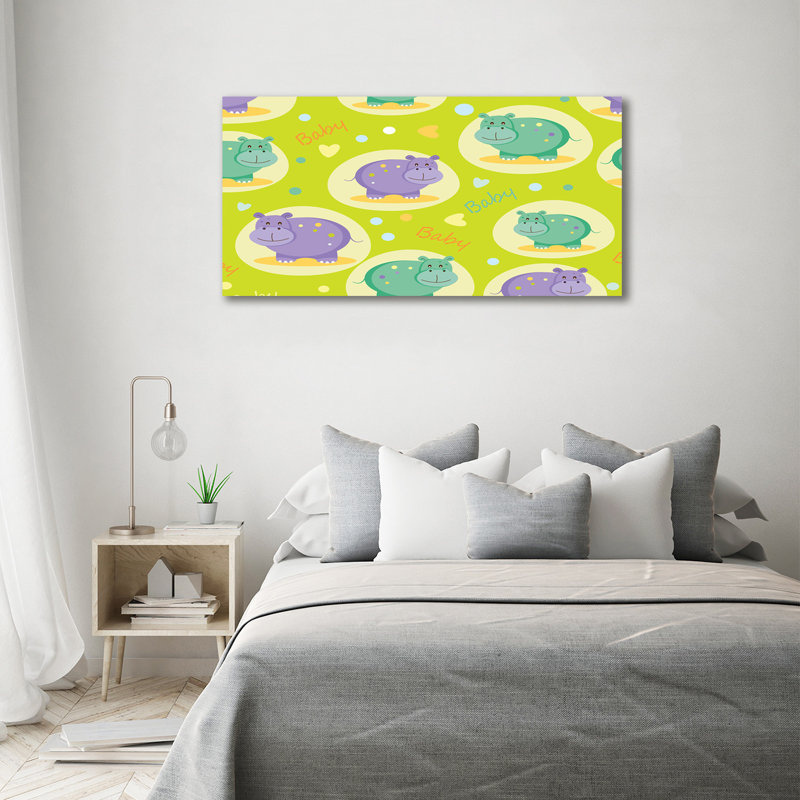 Hippos - No Frame Print on Canvas