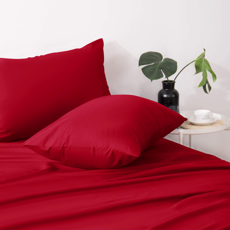Jaramiah Super Soft Plain Microfiber PillowCase, Red