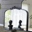 Miroir arqué de 40 po x 31 po au design baroque élégant. Pour console, salon, salle de bain. Noir 50% verre, 30% fer, 20%. 20,5 lb Superbe salle de bain, entrée.-130489113-130489114