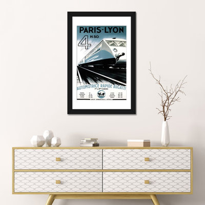 « paris-lyon train », affiche rétro sur toile