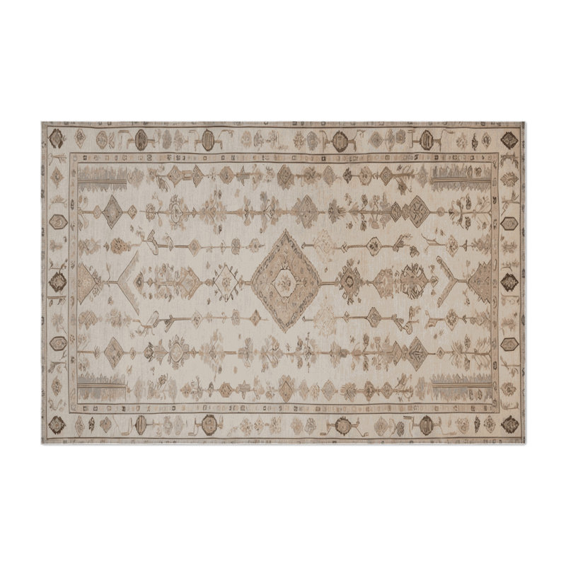 Turkish Beige Indoor and Outdoor Area Rug, Rectangle 2' x 3'