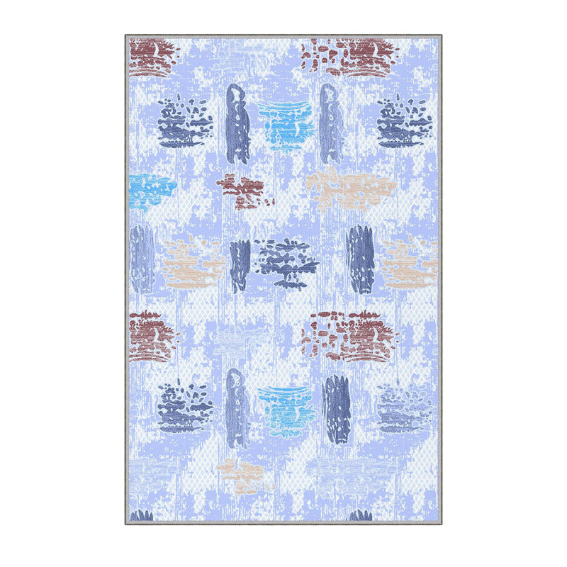 Antibacterial Woven Carpet (3D Digital Print) 4.0 x 5.9 Feet, 100% Polyester, Pile Height: 0.3 Inches | PVC Felt Dot Non-Slip Underside, Machine Washable, Perfect for Living Room & Bedroom Decor