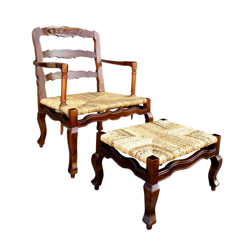 Shauna Upholstered Accent Chair with Ottoman