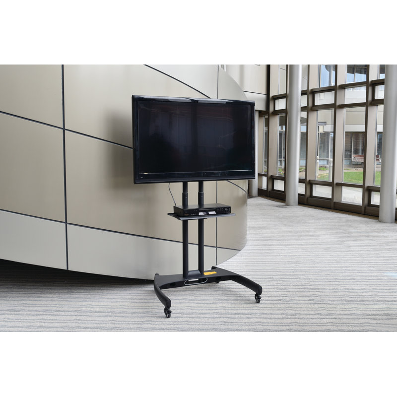 Support de plancher fixe pour écran ACL avec tablettes WorkplaceEssentiels, peut supporter jusqu'à 100 lb
