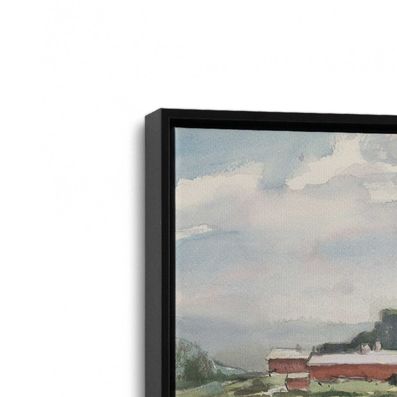 «Somers Cow Farm» par Stephen Calcasola, reproduction d'art sur toile, Noir, H 12 po x l 16 po