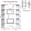 Grande bibliothèque 70 po extensible avec cadre coulissant, tablette d'angle réglable, peu encombrante pour le bureau à domicile, le salon et la chambre à coucher (largeur de 39,4 po à 52,6 po)-129051808