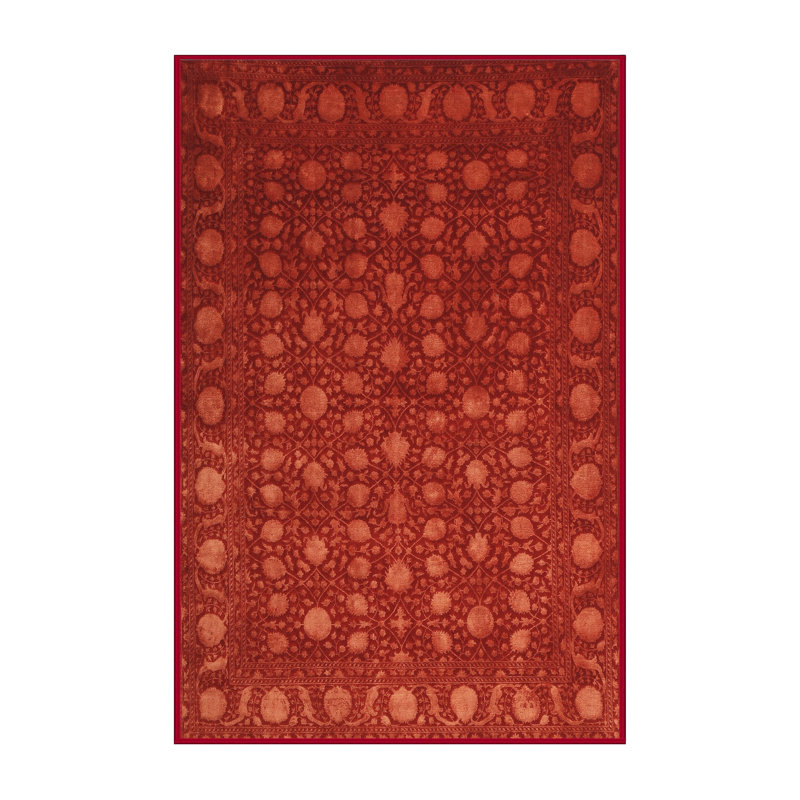 Tapis de zone rouge/brun contemporain, Rectangle 6 pi x 9 pi