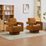 Riqui Wide Upholstered Swivel Barrel Chair(set Of 2)