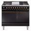 Cuisinière à double combustible de 40 po avec 6 brûleurs scellés et plaque chauffante ILVE Nostalgie II Series (porte pleine)-708322111-708322072