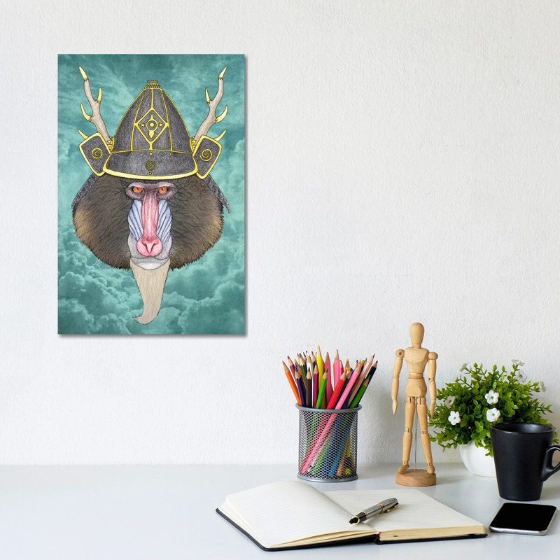 Mandril Samurai by Barruf - Wrapped Canvas Gallery-Wrapped Canvas Giclée, 20.32 cm H x 30.48 cm W