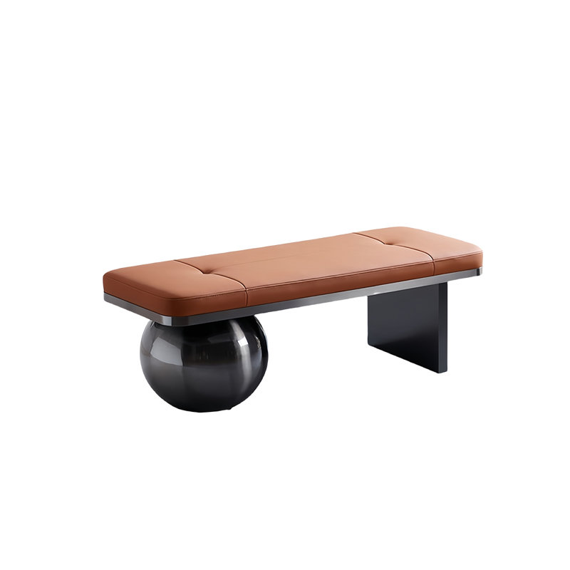 Banc rembourré luxueux pour chambre en cuir, H 15,74 po x l 47,24 po x P 15,74 po