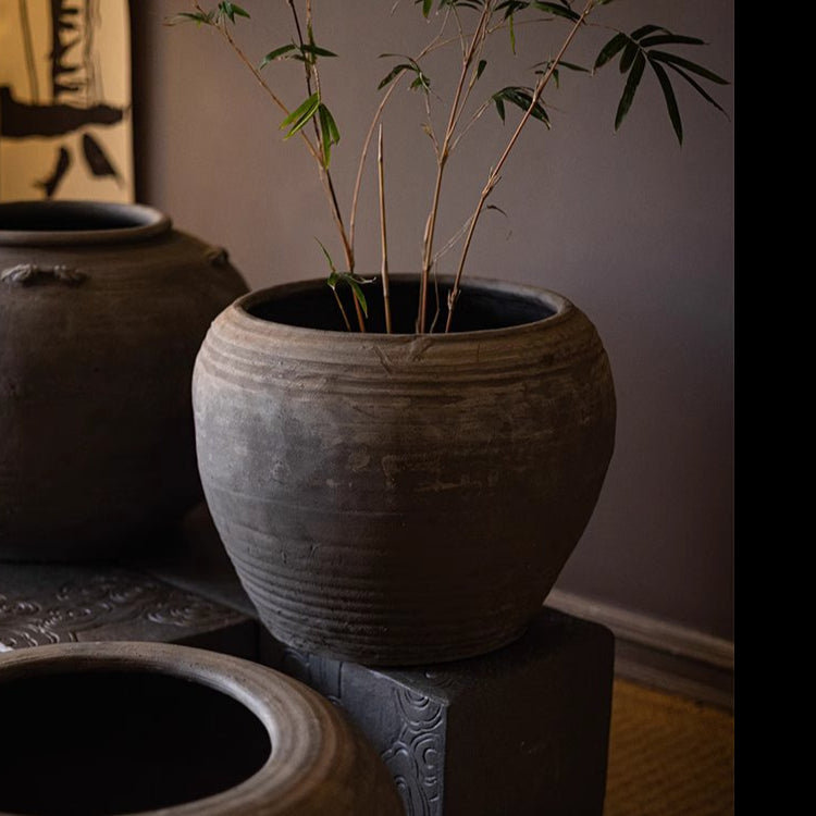 Traditional Round Belly Zen Style Ceramic Vase