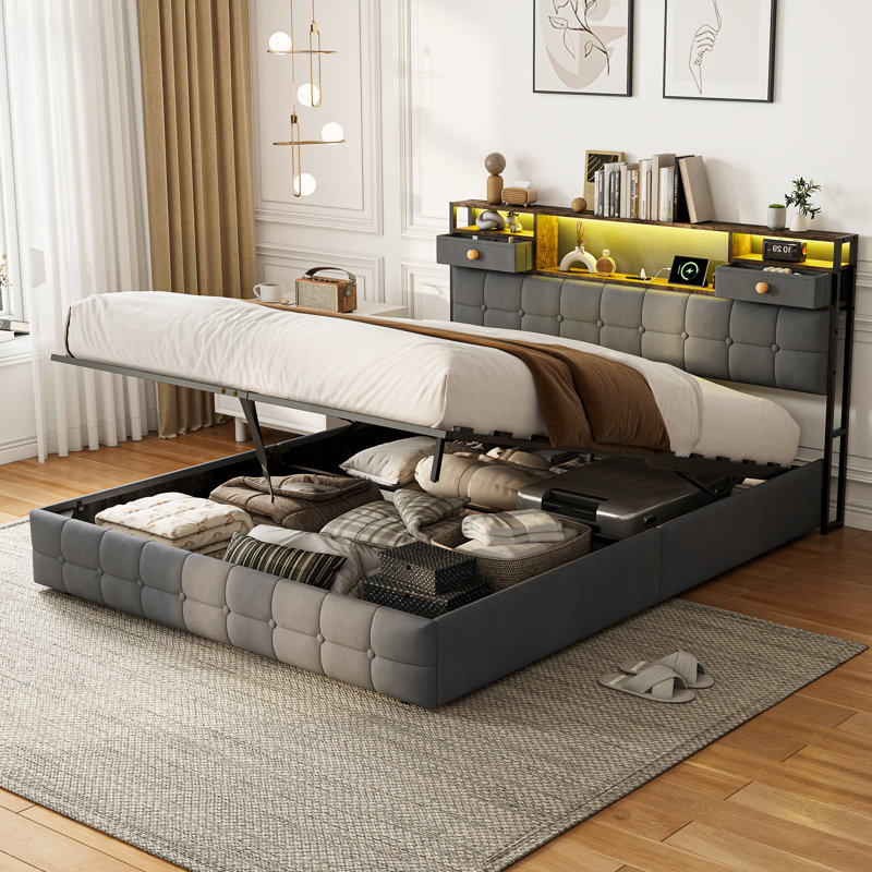 Bed, Gray, King