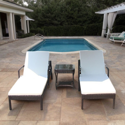 Outdoor Chaise Lounge Set with Table , Cushion Included