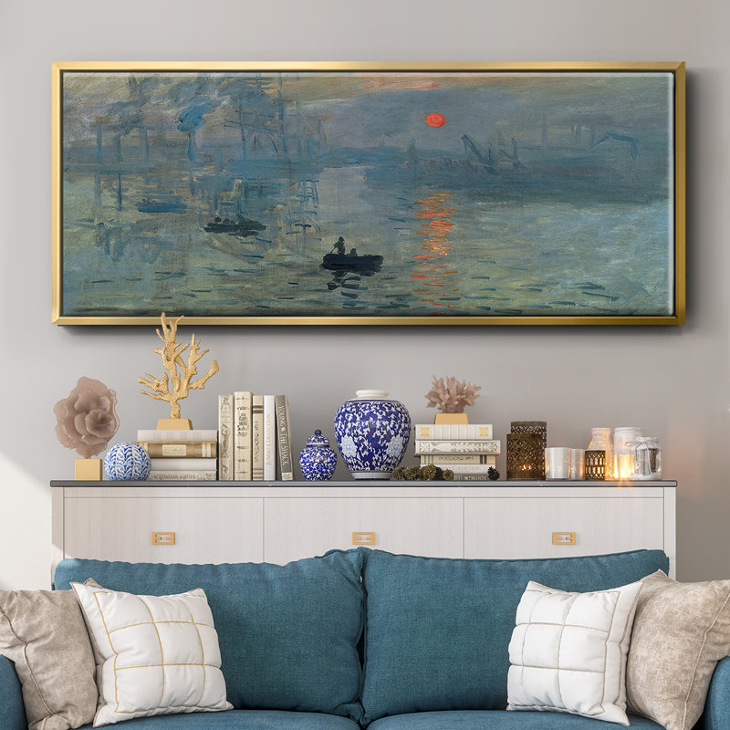 Sunrise par Monet - Toile encadrée, H 24 po x l 60 po