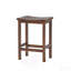 Tabouret de bar d'extérieur à hauteur de comptoir en bois d'acacia, ensemble de 2, finition brun acajou