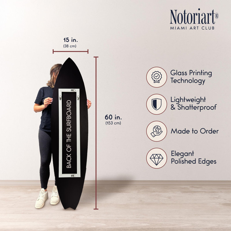 Athlète en planche de surf acrylique, art mural côtier par Notoriart