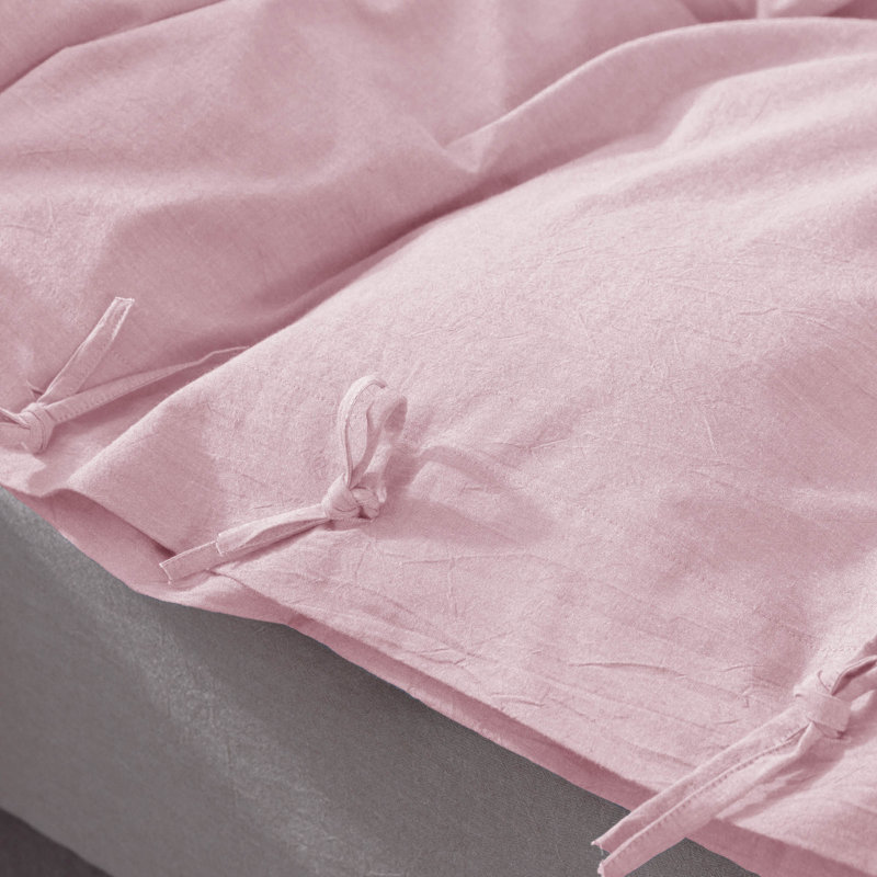 Ensemble de housse de couette , Housse de couette très grand + 2 taies décoratives, Rose