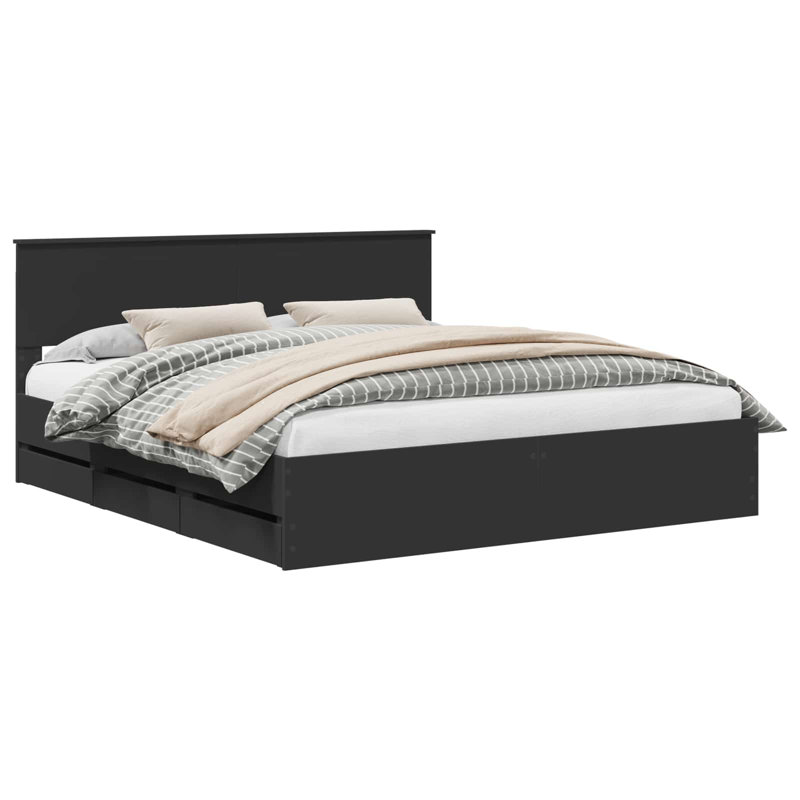 Bed, Black, Super King (6')