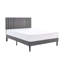  Structure de grand lit plateforme avec tête de lit tapissier réglable - lattes en bois robustes et pied de support central (capacité de 600 lb), cuir synthétique imperméable, assemblage facile (30 minutes) pour la chambre à coucher-1009934704-1009934701
