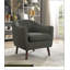Fauteuil gris capitonné à 4 pieds Tadcaster-344223396