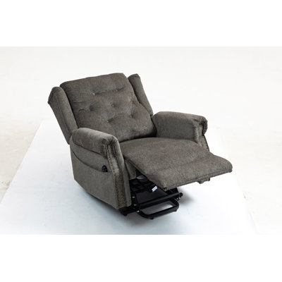 Fauteuil inclinable Power Lift pour adultes, fauteuils inclinables confortables en velours avec accoudoirs, poches latérales et dossier à oreilles capitonné réglable, fauteuil inclinable moderne Mid-Century pour personnes âgées