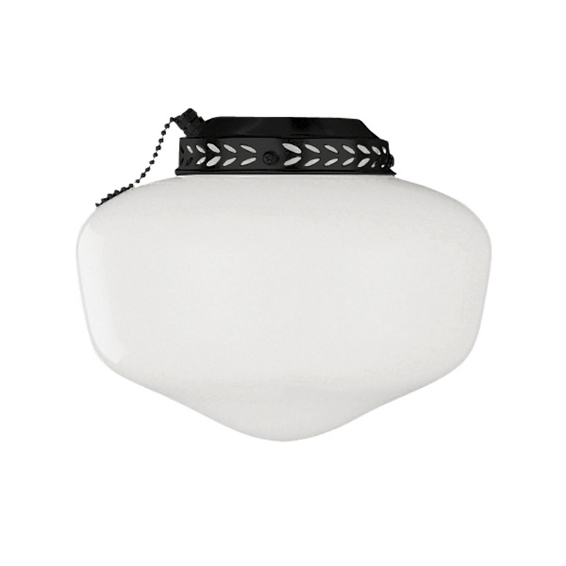 8'' 1 - Light Schoohouse Ceiling Fan Light Kit, Matte Black