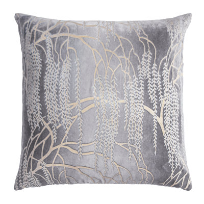 Willow Metallic Square Velvet Pillow Cover & Insert