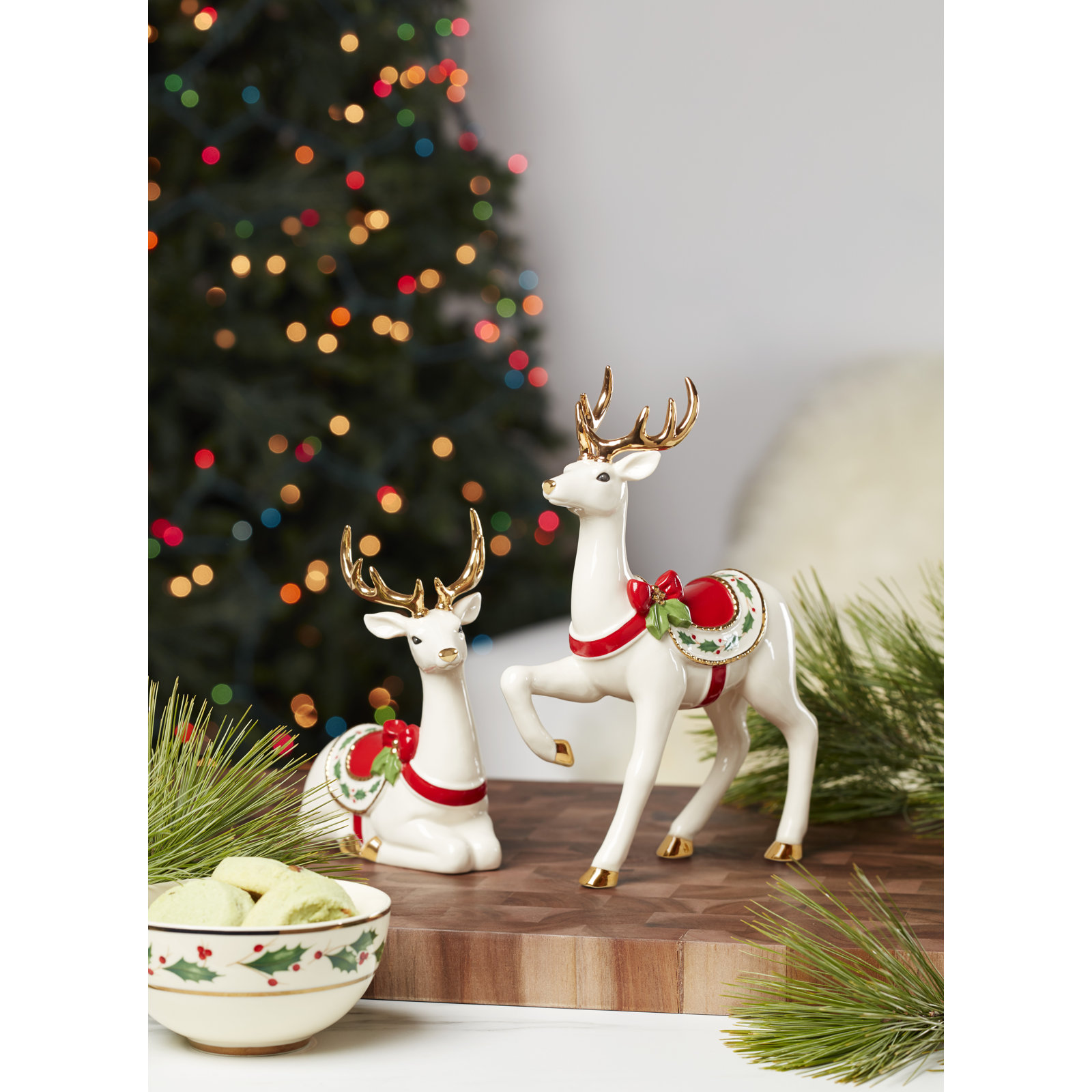 Porcelain Standing Reindeer Figurine