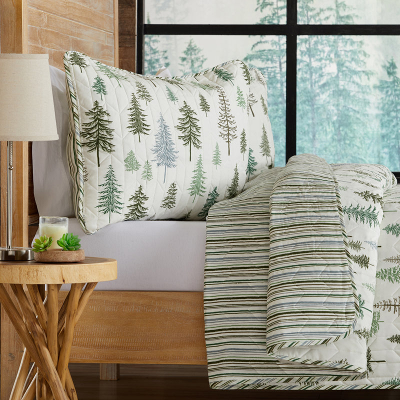 Truckee Full/Queen Gray Microfiber Reversible Quilt Set