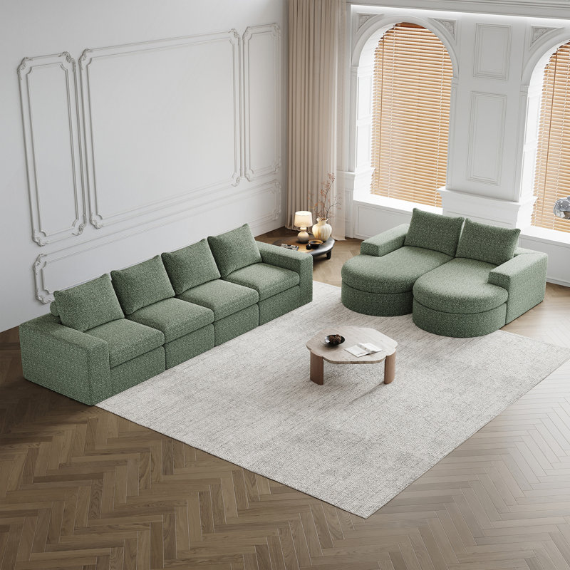 Canapé modulaire Chenille Cloud, 4, Vert