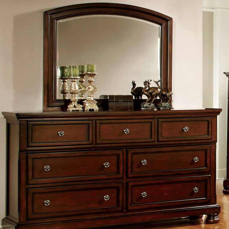 Miroir transitionnel l 42,5 po, cerisier foncé