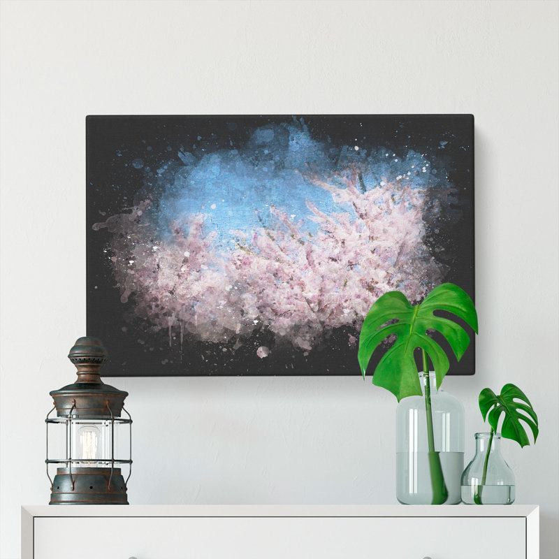 Top Of A Pink Cherry Blossom Tree - Wrapped Canvas, 35cm H x 50cm W x 3cm D