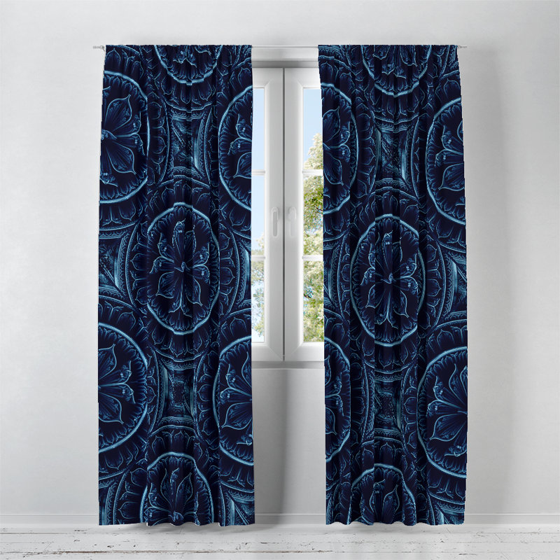 Panneaux de rideaux semi-transparents à motif floral, l 20 po x L 52 po