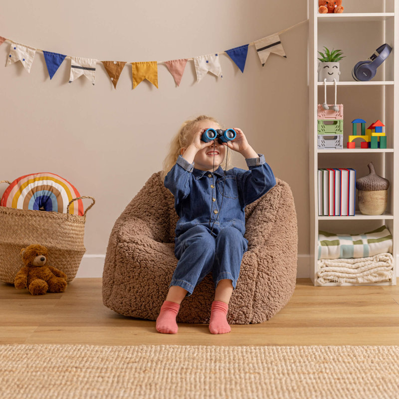 Kids Natalia Fleece Armchair Bean Bag, Brown