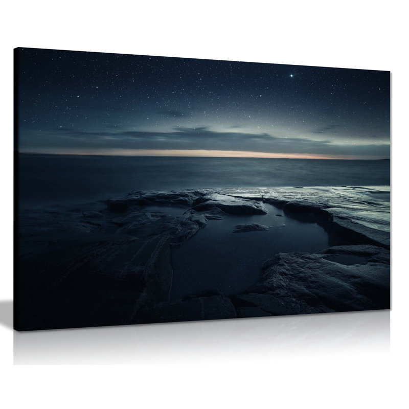 Blue Night Sky Star Sunset Artistic - Wrapped Canvas Art Prints, 76cm H x 51cm W