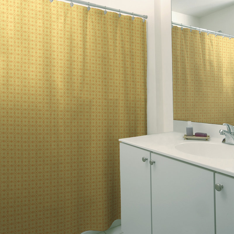 Rideau de douche simple Katelyn Elizabeth, Jaune et orange