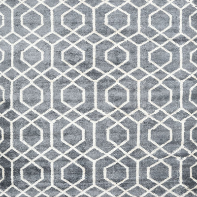Tapis gris/bleu clair contemporaine
