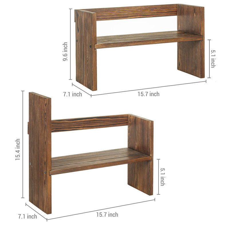 Wood Adjustable Office Desk Organiser Set